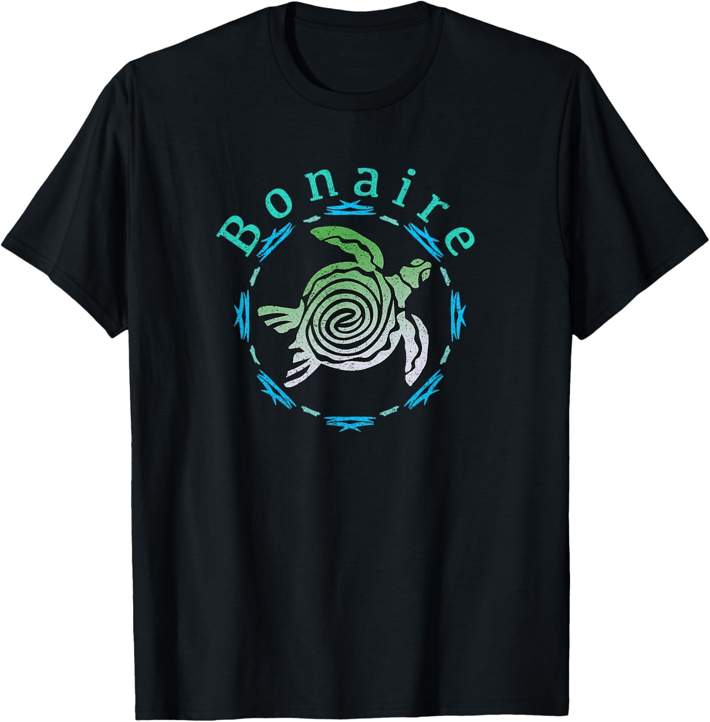 Bonaire Vintage Tribal Turtle T-Shirt - T-Shirt | Black