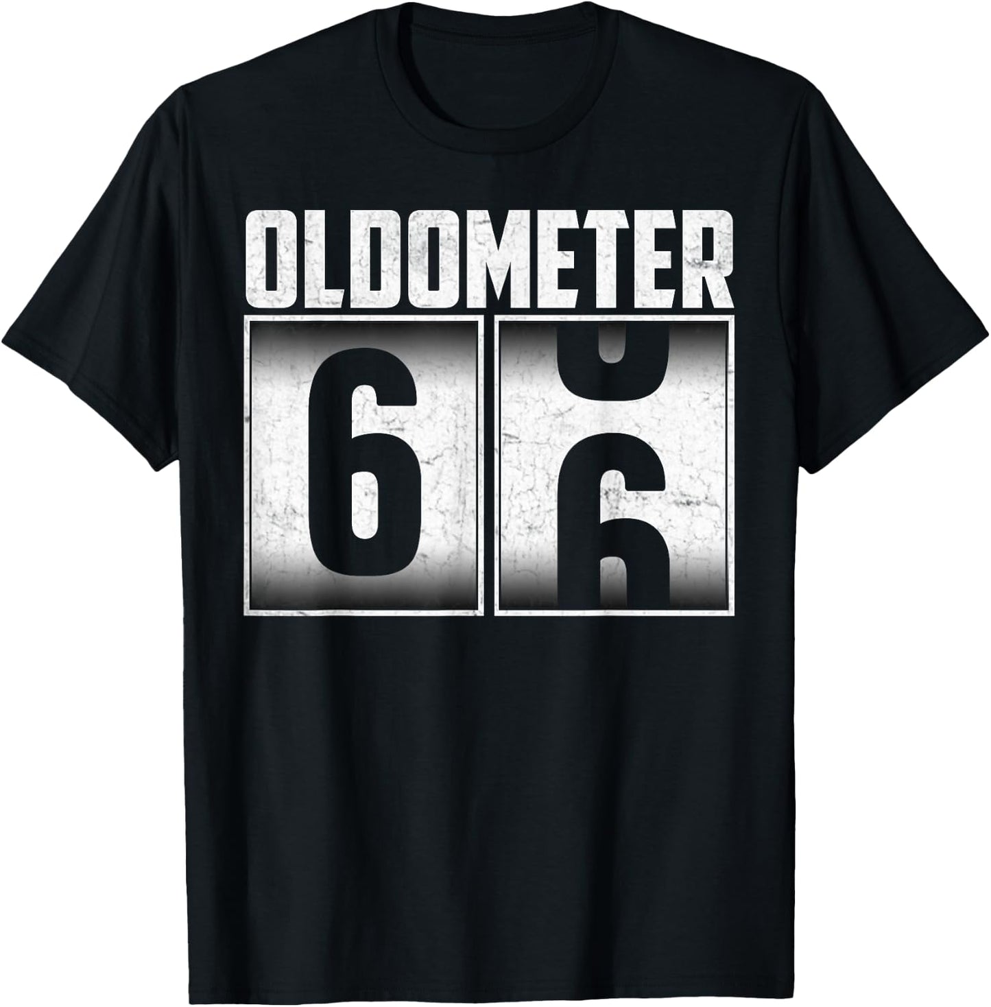 Vintage Oldometer 66 Biker Riding 66th Birthday 66 Years Old T-Shirt - T-Shirt | Black