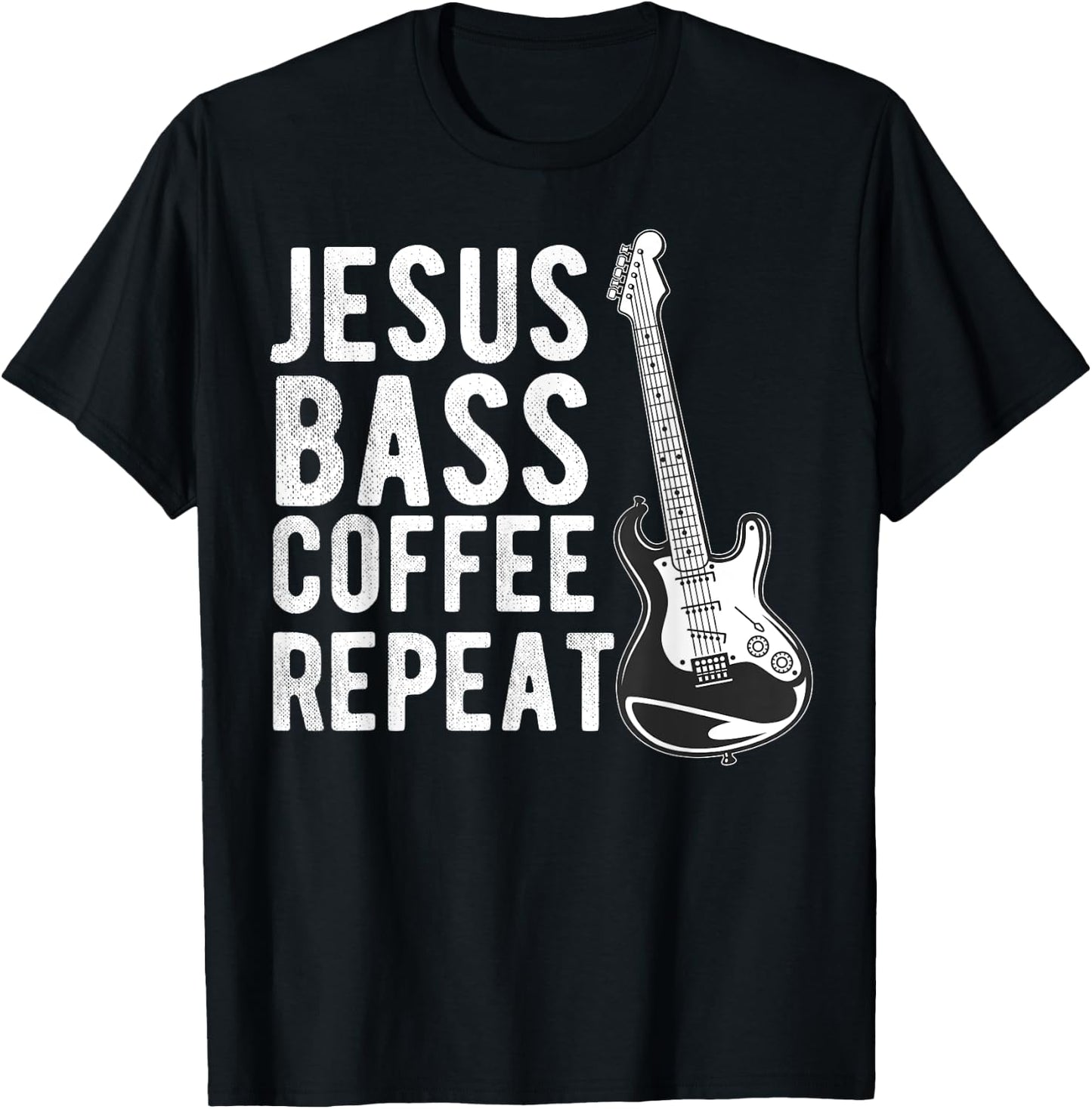 Christian Bass Guitar Player Worship Jesus Bassist Music T-Shirt - T-Shirt | Black