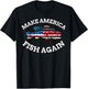 4th of July Fishing American Flag Make America Fish Again T-Shirt - T-Shirt | Black