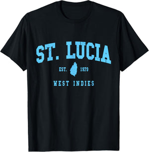 St. Lucia West Indies Pride Souvenir Vintage T-Shirt - T-Shirt | Black