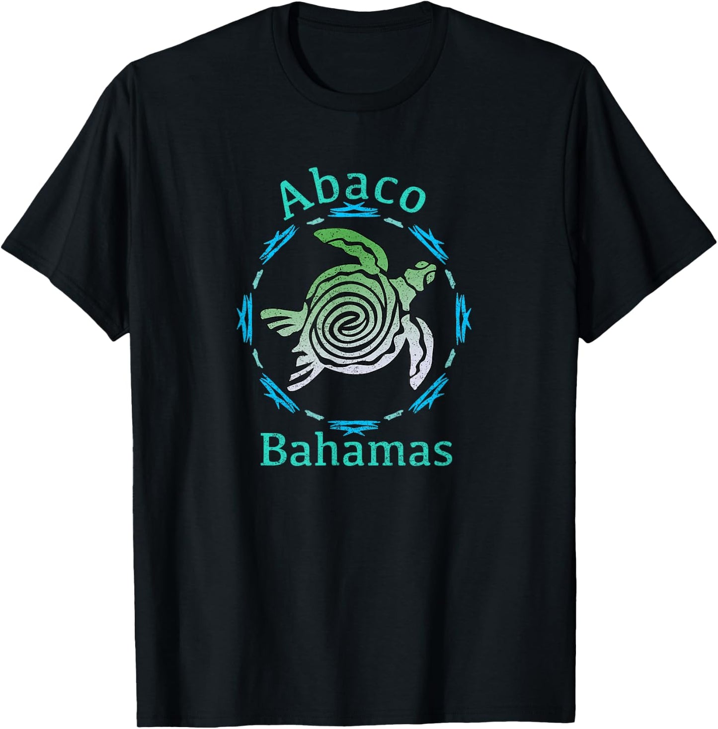Abaco Bahamas Vintage Tribal Turtle T-Shirt - T-Shirt | Black