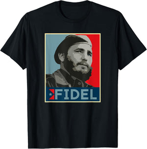 Distractful Fidel Castro - Black, Small, Men's Classic Fit, Short Sleeve, Cotton, Imported, Political T-Shirt - T-Shirt | Black