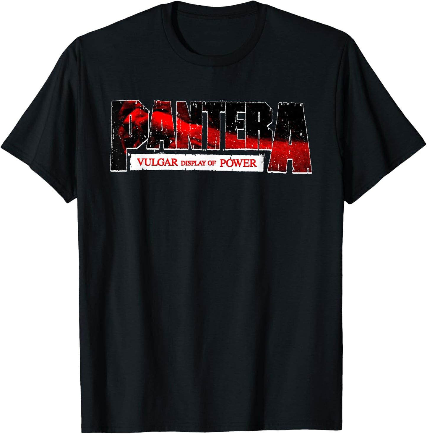 Pantera Official Vulgar Display Of Power Logo Red T-Shirt - T-Shirt | Black