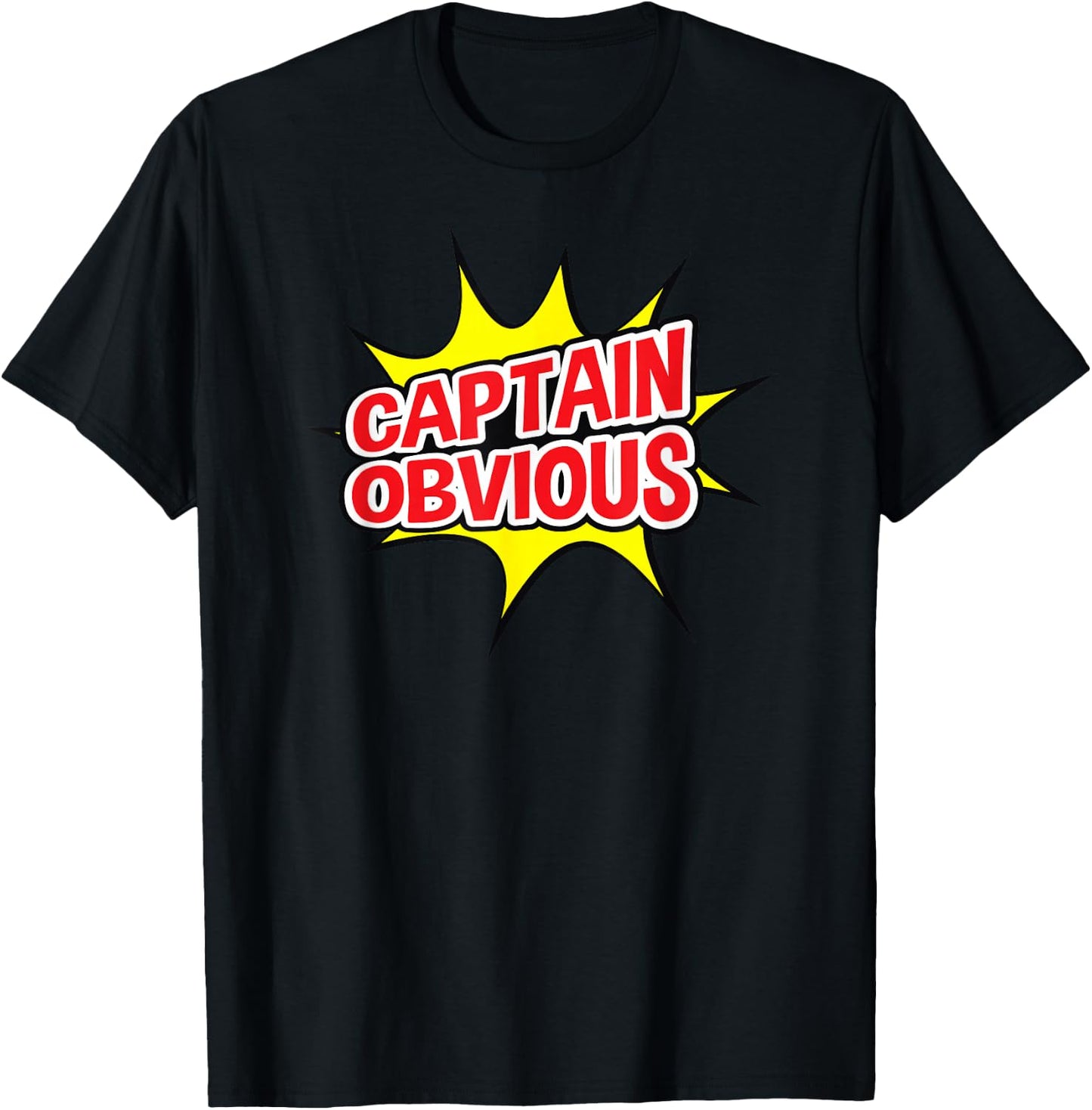 Captain Obvious Superhero Pow Punch Art Comic T-Shirt - T-Shirt | Black
