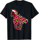 Plaid Buffalo Horse Christmas Pajamas Xmas Lights Women Girl T-Shirt - T-Shirt | Black