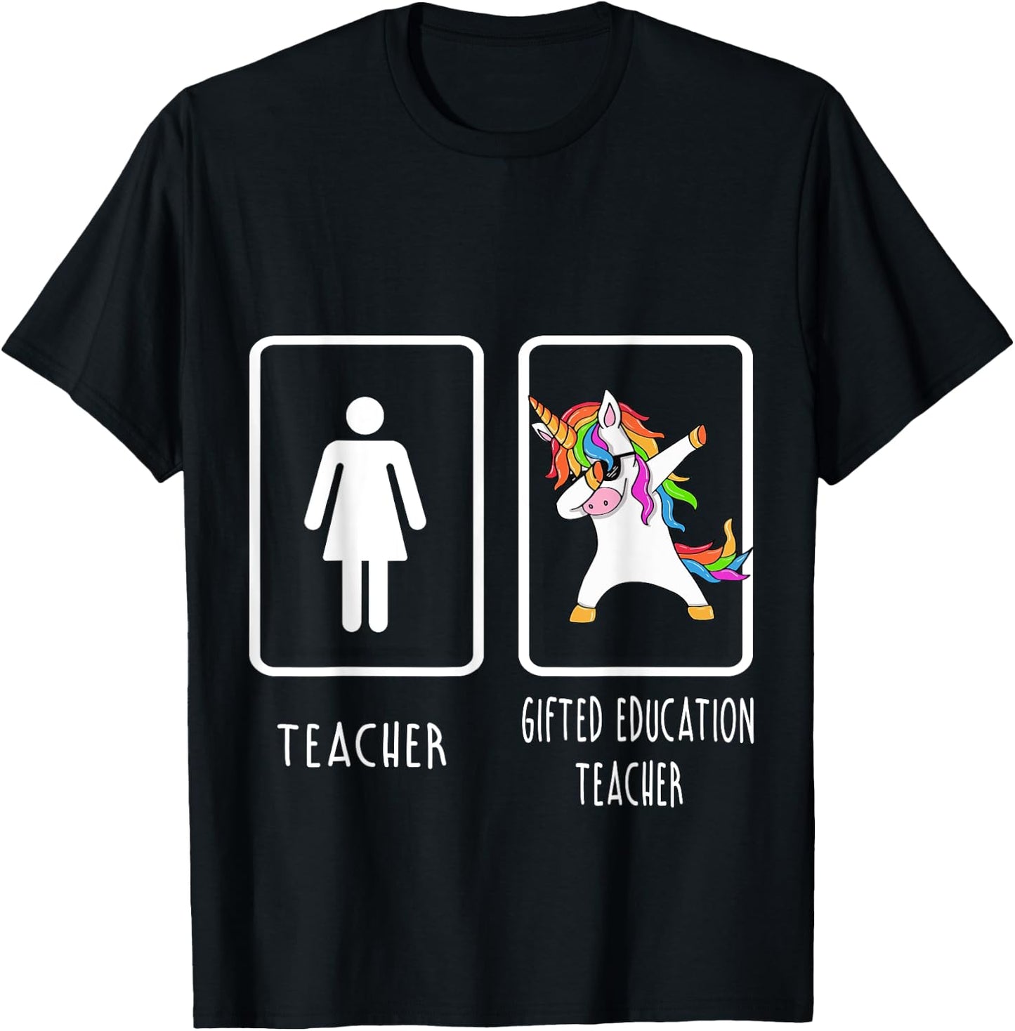 GIFTED EDUCATION TEACHER Unicorn Shirt Men Women Kids T-Shirt - T-Shirt | Black