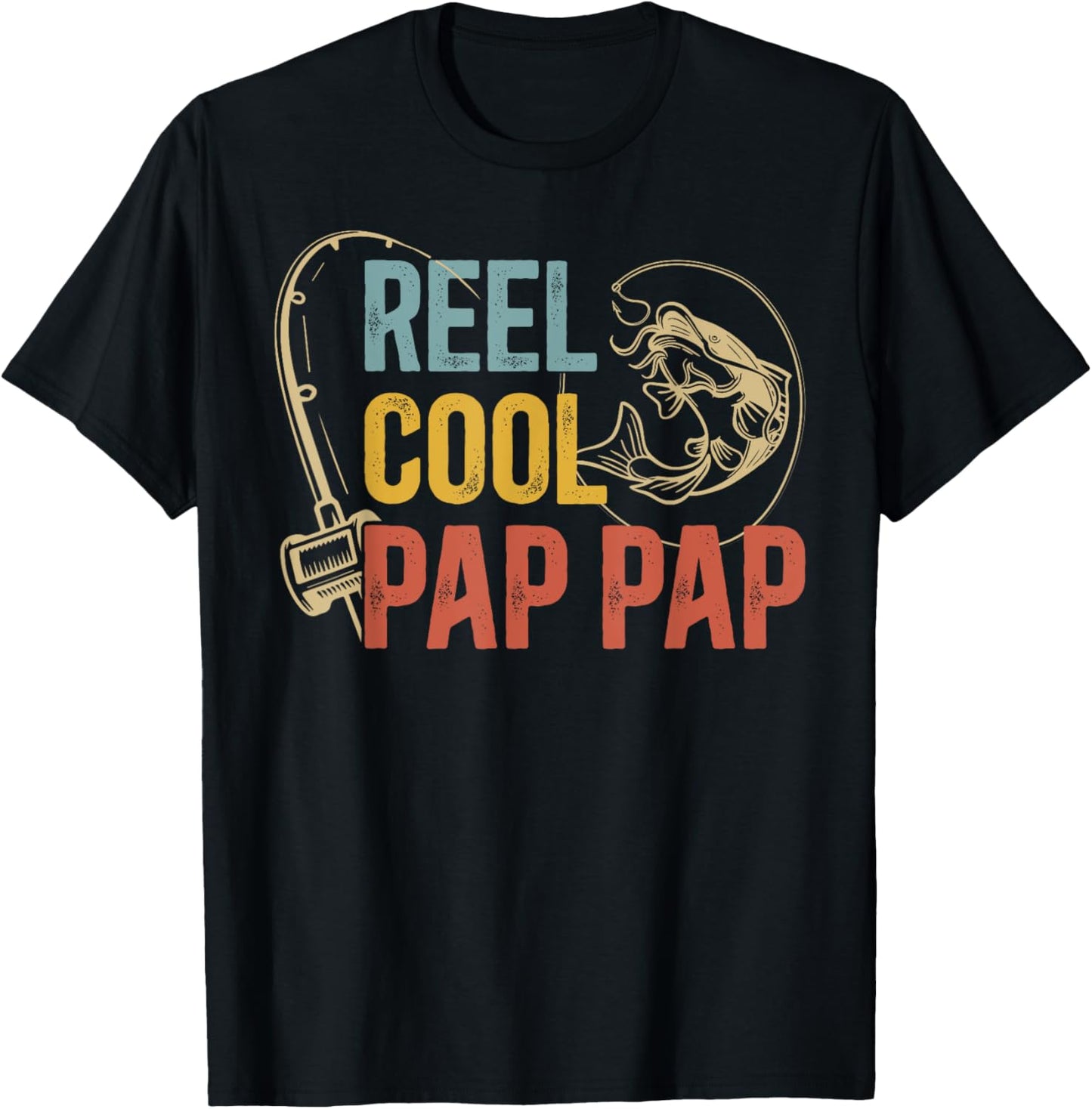 Reel Cool Pap Pap Grandpa Pap Pap Grandfather T-Shirt - T-Shirt | Black