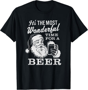 It's The Most Wonderful Time for A Beer shirt - Christmas T-Shirt - T-Shirt | Black