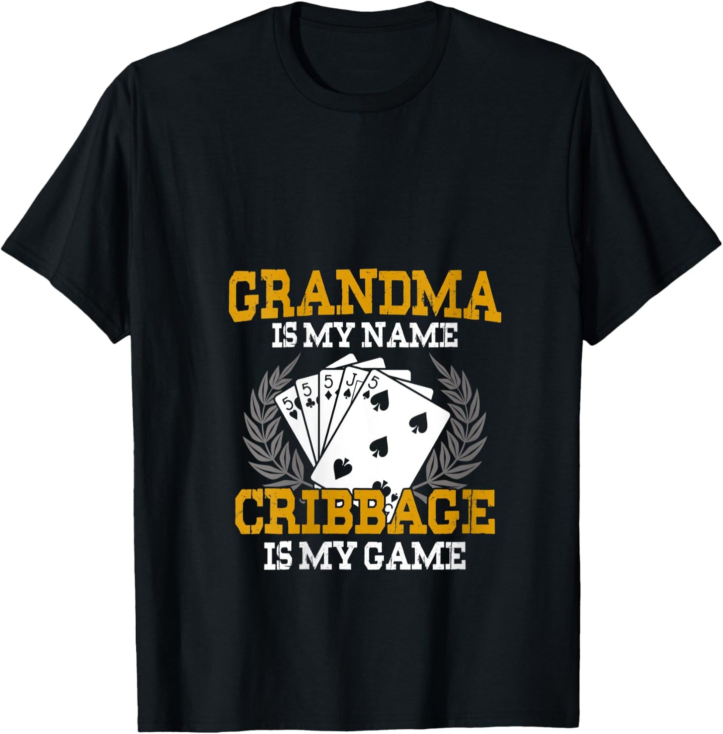 Grandma Is My Name Cribbage Is My Game - Crib Funny Gift V-Neck T-Shirt - T-Shirt | Black
