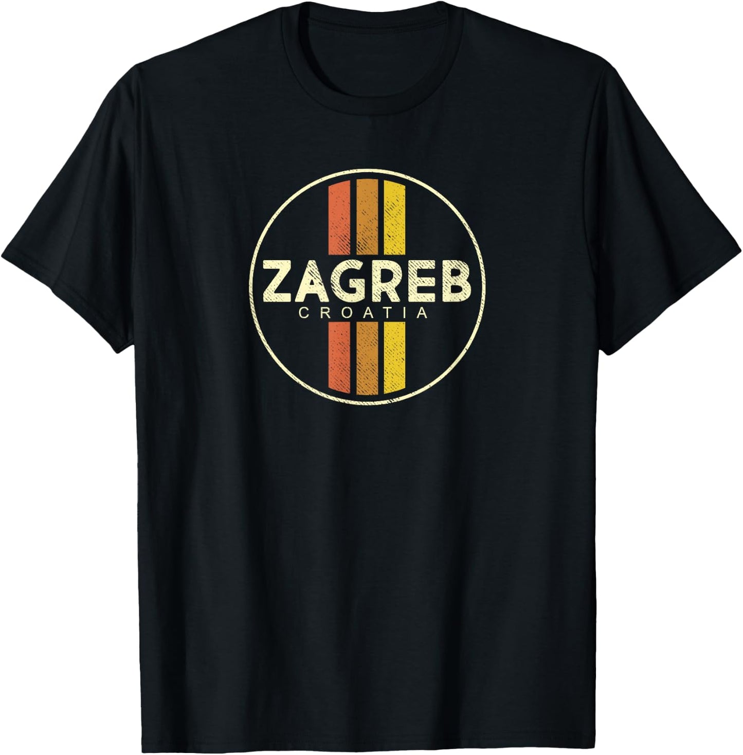 Retro Zagreb Croatia Vintage 80s Style T-Shirt - T-Shirt | Black