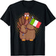 Italian Thanksgiving Turkey - Italy Flag Gift T-Shirt - T-Shirt | Black