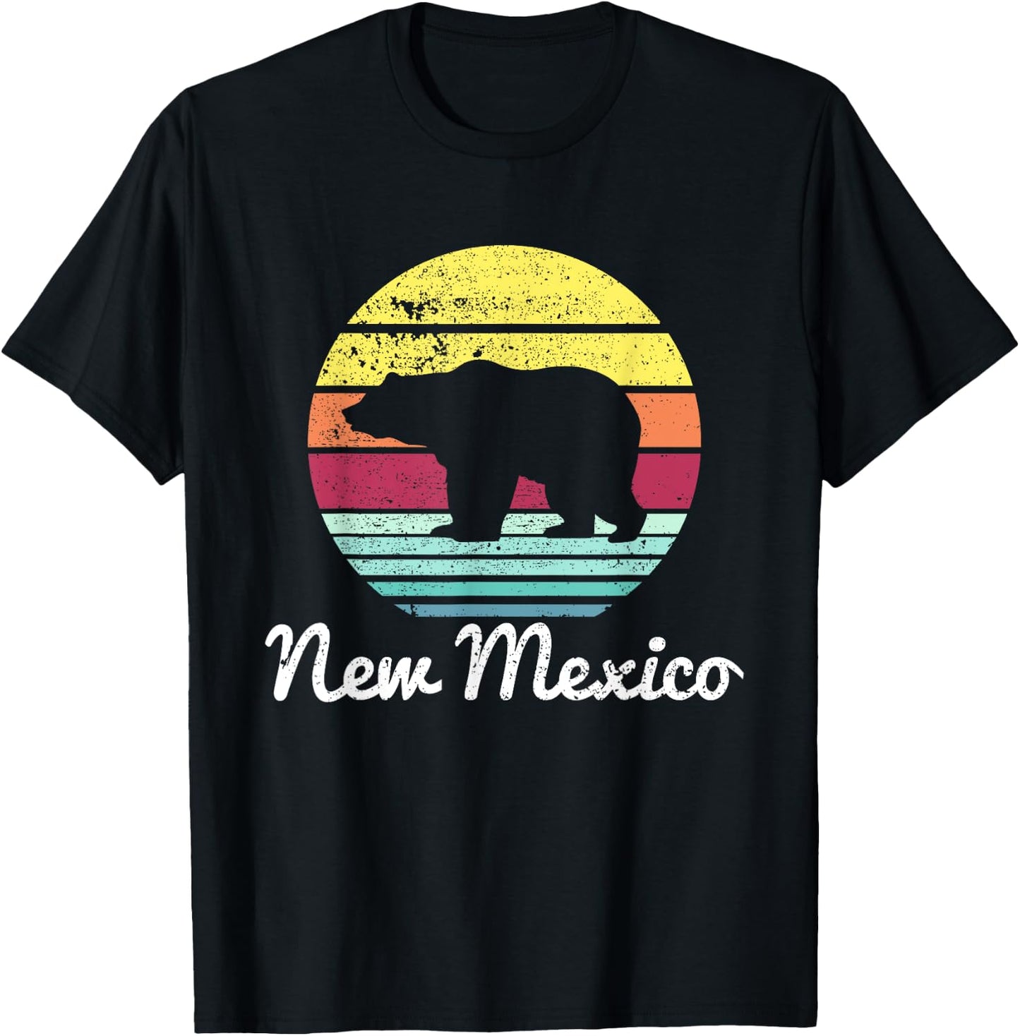 Vintage Retro Nm New Mexico Wildlife Bear Adventure T-Shirt - T-Shirt | Black