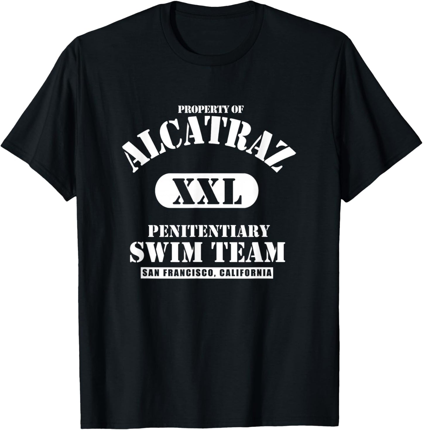 Property Of Alcatraz XXL Penitentiary Swim Team T-Shirt - T-Shirt | Black