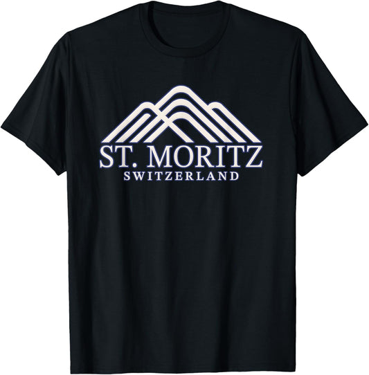 St. Moritz Switzerland Summit - Saint Moritz T-Shirt - T-Shirt | Black