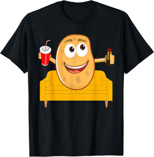 Couch Potato Shirt, Funny Halloween Costume Gag Gift T-Shirt - T-Shirt | Black