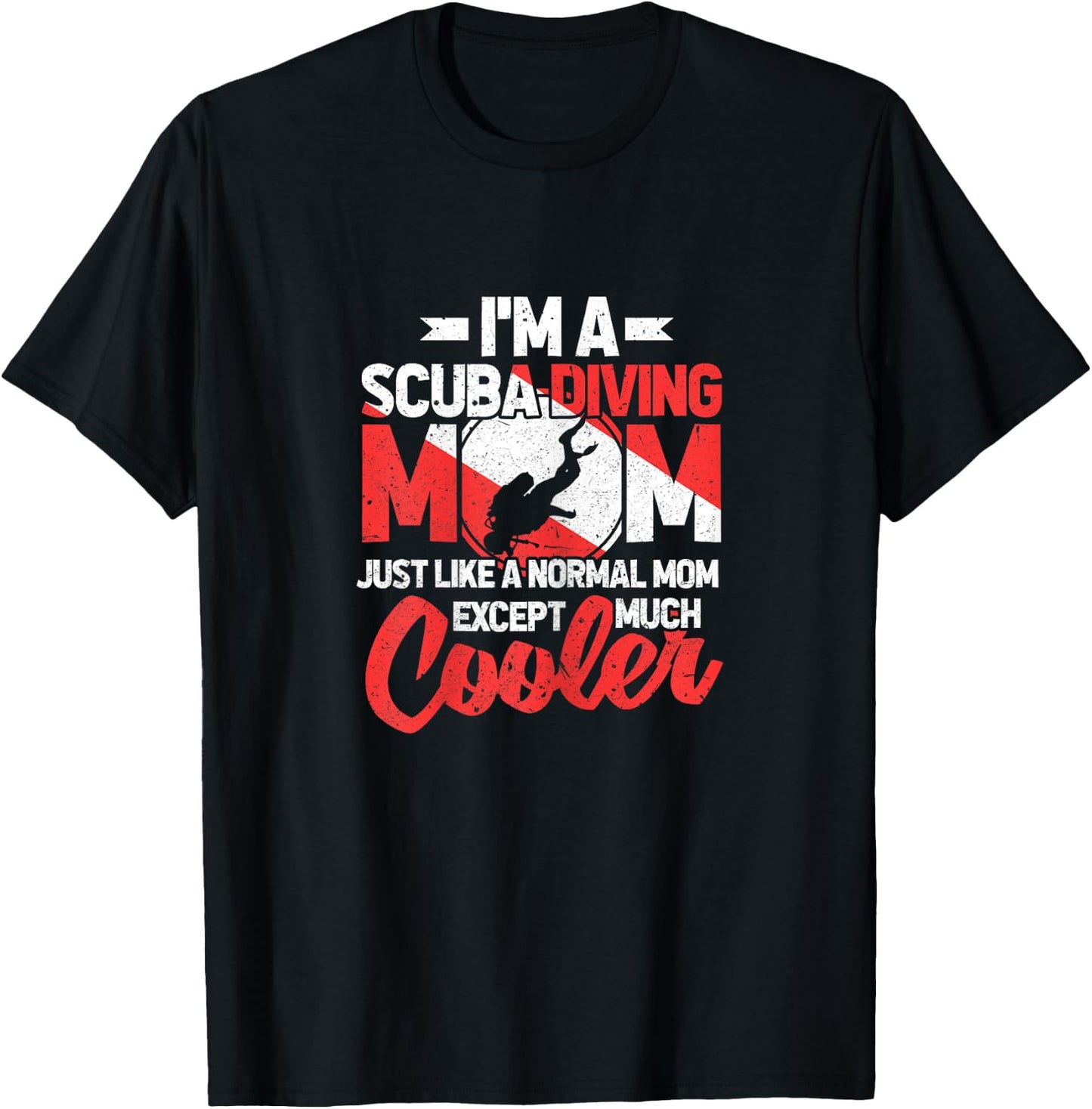 Scuba Diving Mom Ocean Mother Freediving Sea Apnea Dive T-Shirt - T-Shirt | Black