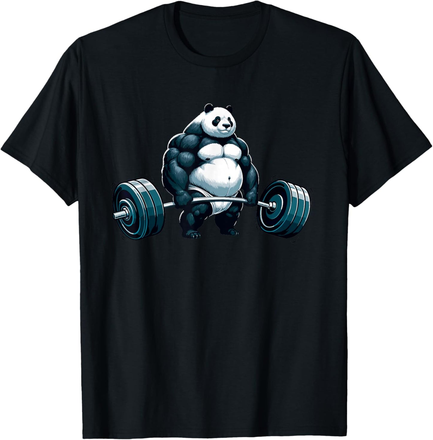 Workout Panda Deadlifter Funny Gym Lifting Motivation T-Shirt - T-Shirt | Black