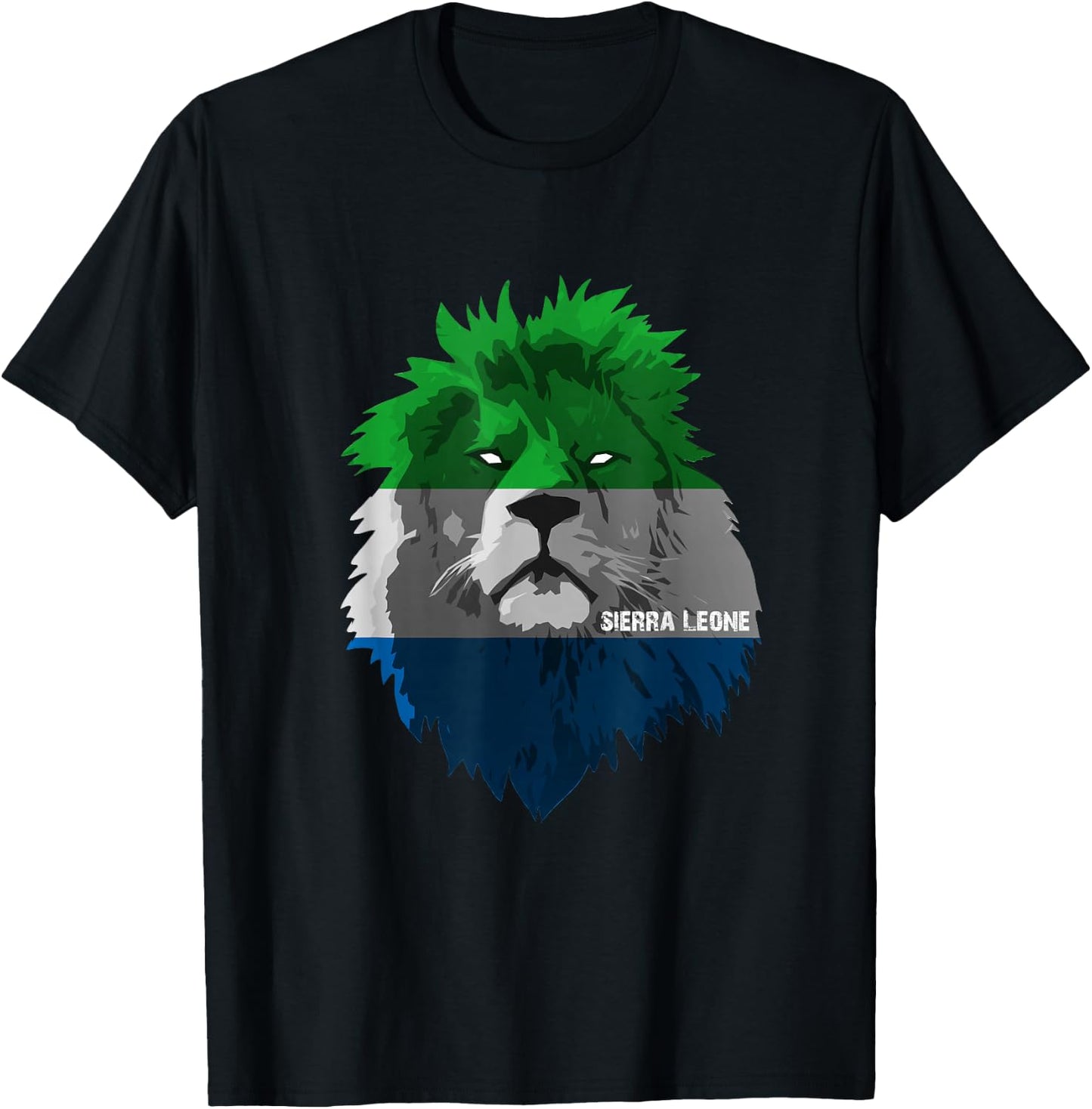 Soccer team Sierra Leone national pride Lion Flag T shirt T-Shirt - T-Shirt | Black