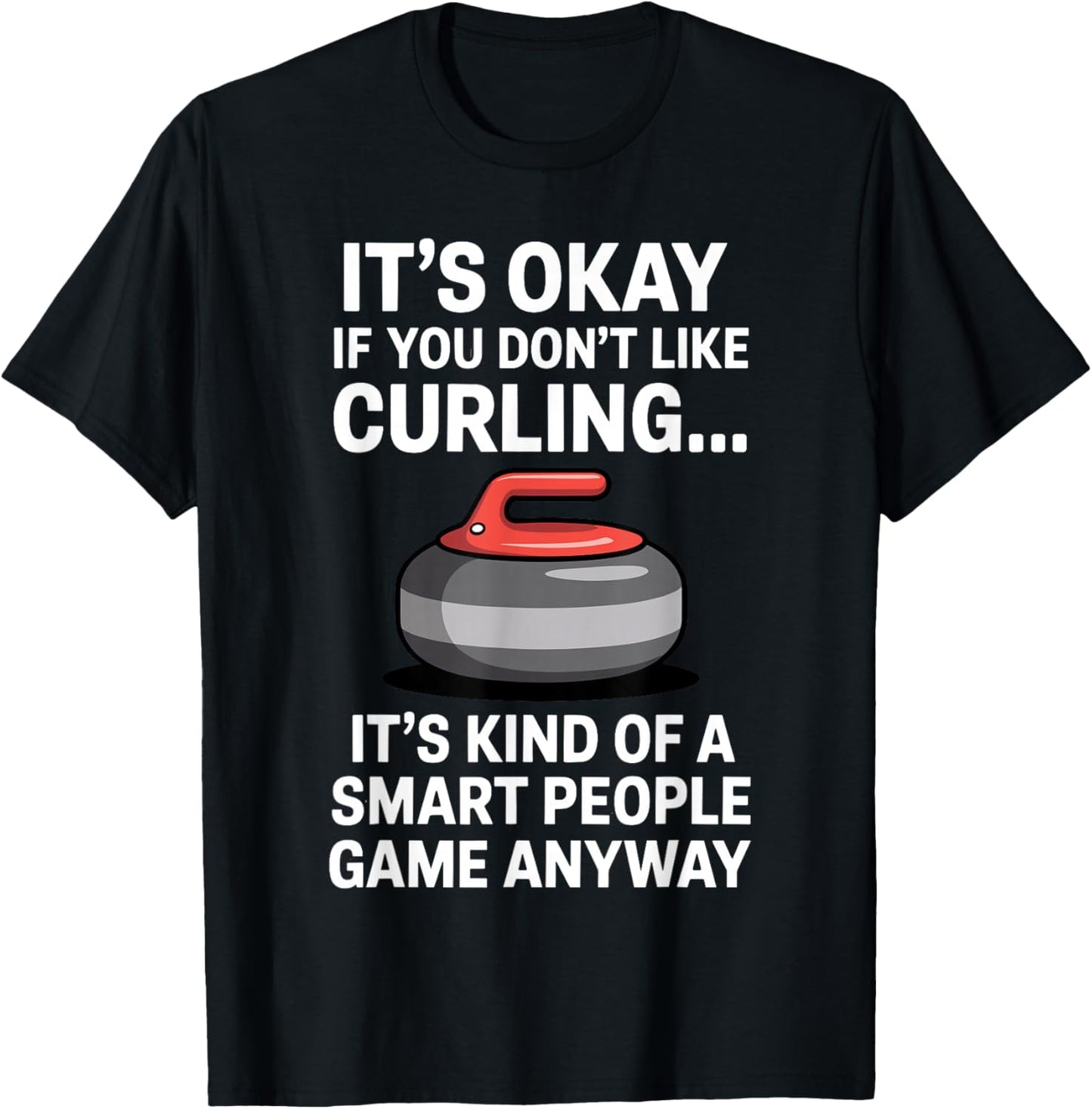 Cool Curling Art Women Stone Ice Curling Sport Lover T-Shirt - T-Shirt | Black