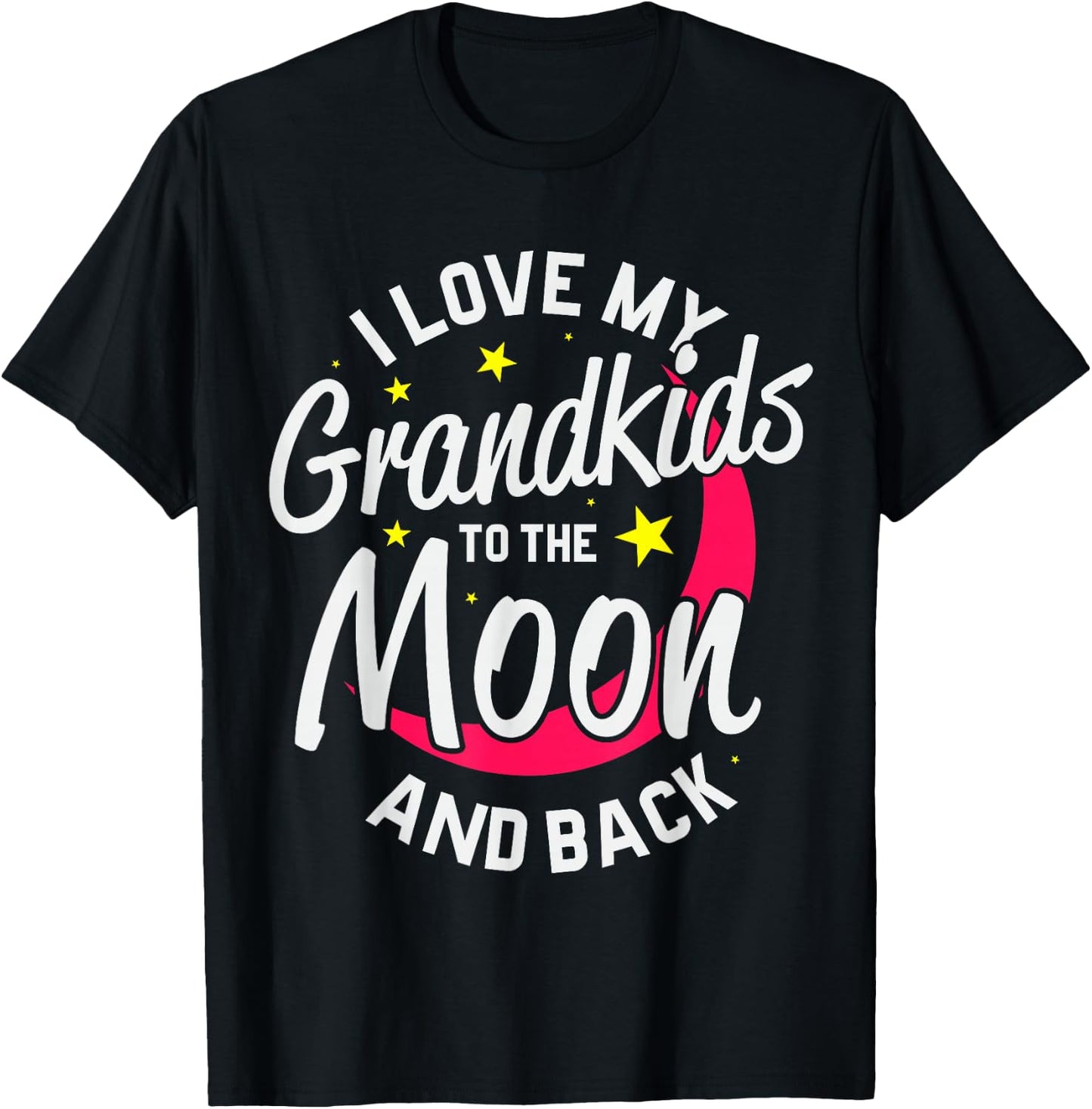 Grandparent T Shirt I Love My Grandkids to the Moon and Back T-Shirt - T-Shirt | Black