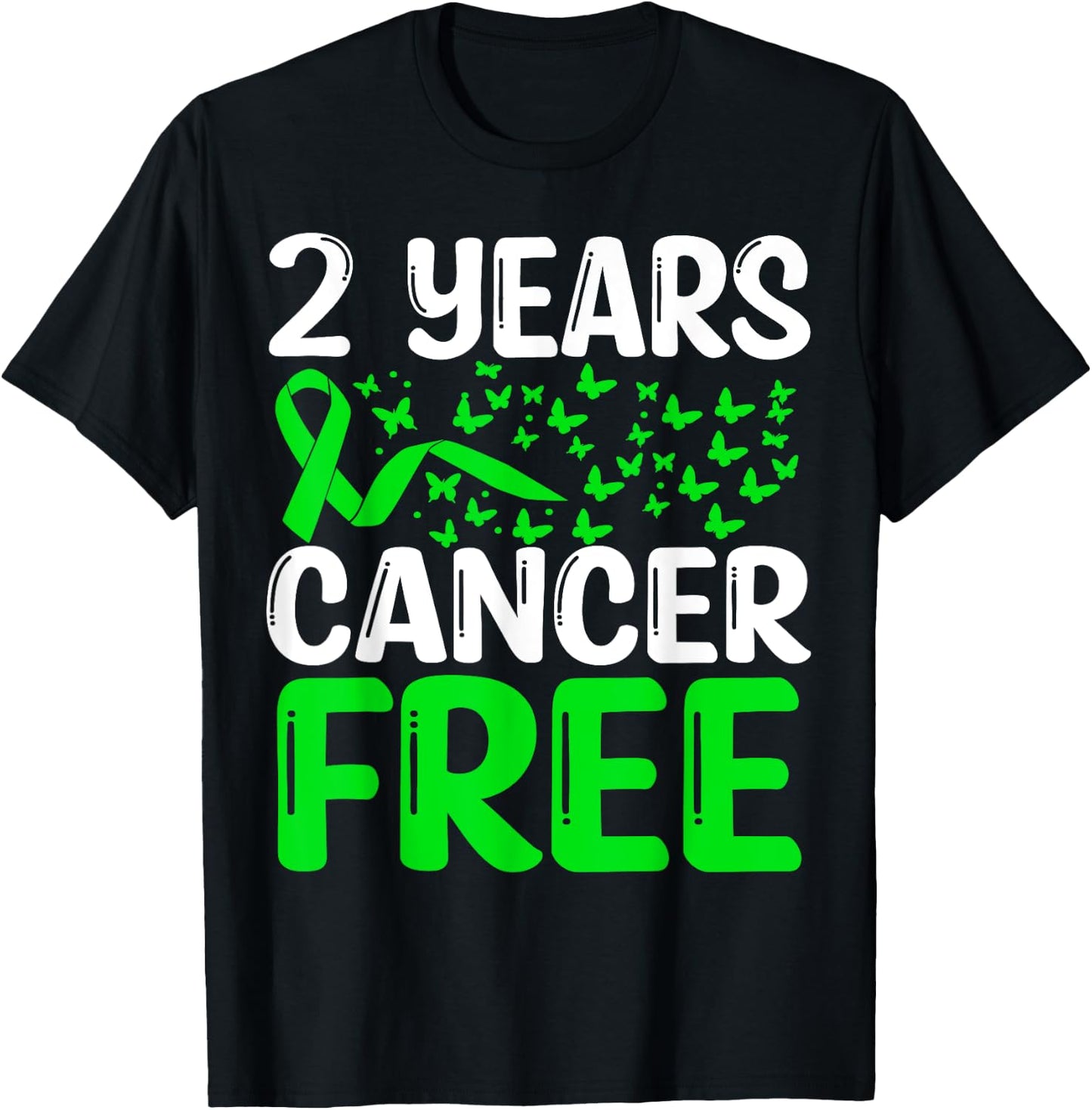 2 Years Lymphoma Cancer Free Cancer Survivor Awareness T-Shirt - T-Shirt | Black