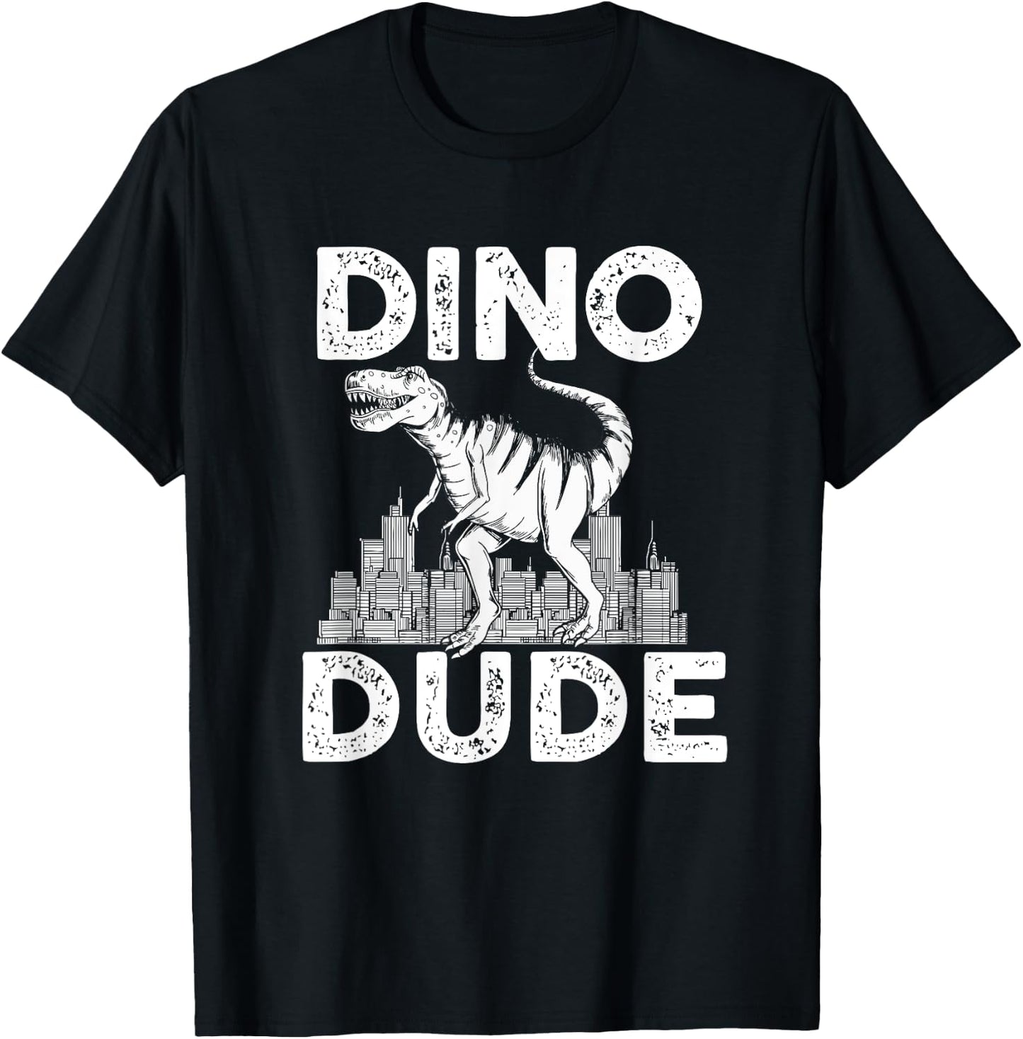 Dino-Dude Dinosaur Family Matching T-Shirt - T-Shirt | Black