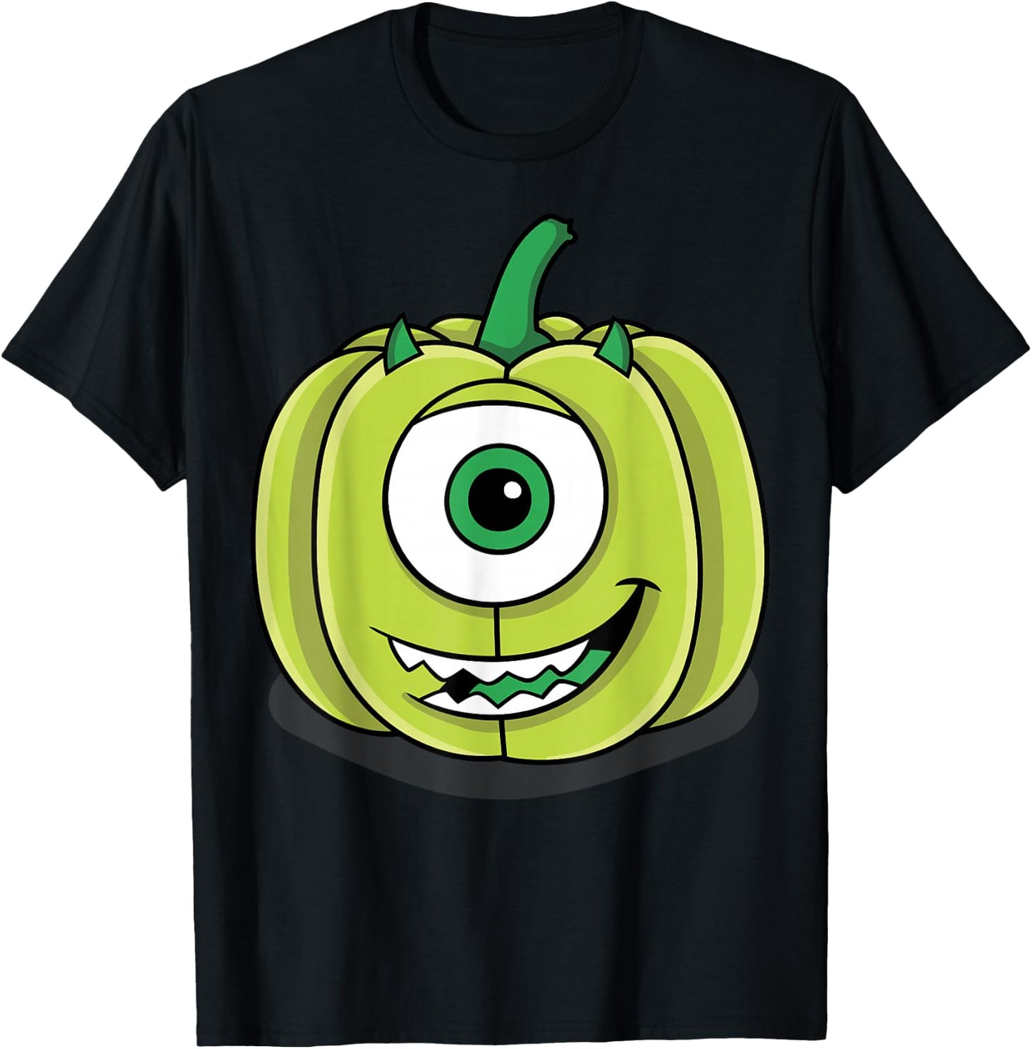 Disney Pixar Monsters Inc. Mike Green Pumpkin Halloween T-Shirt - T-Shirt | Black