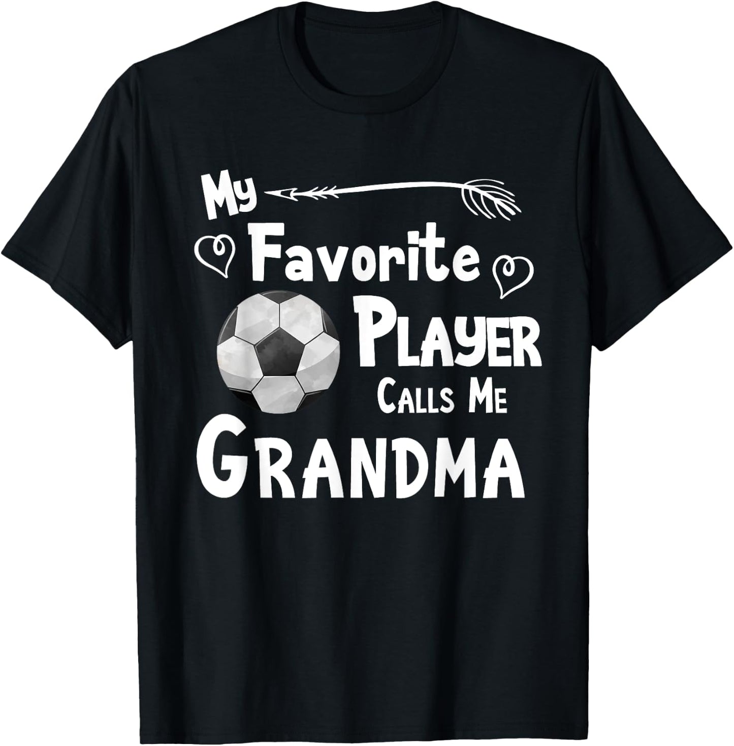Grandma Soccer Football Game Fan Sports Favorite Player T-Shirt - T-Shirt | Black