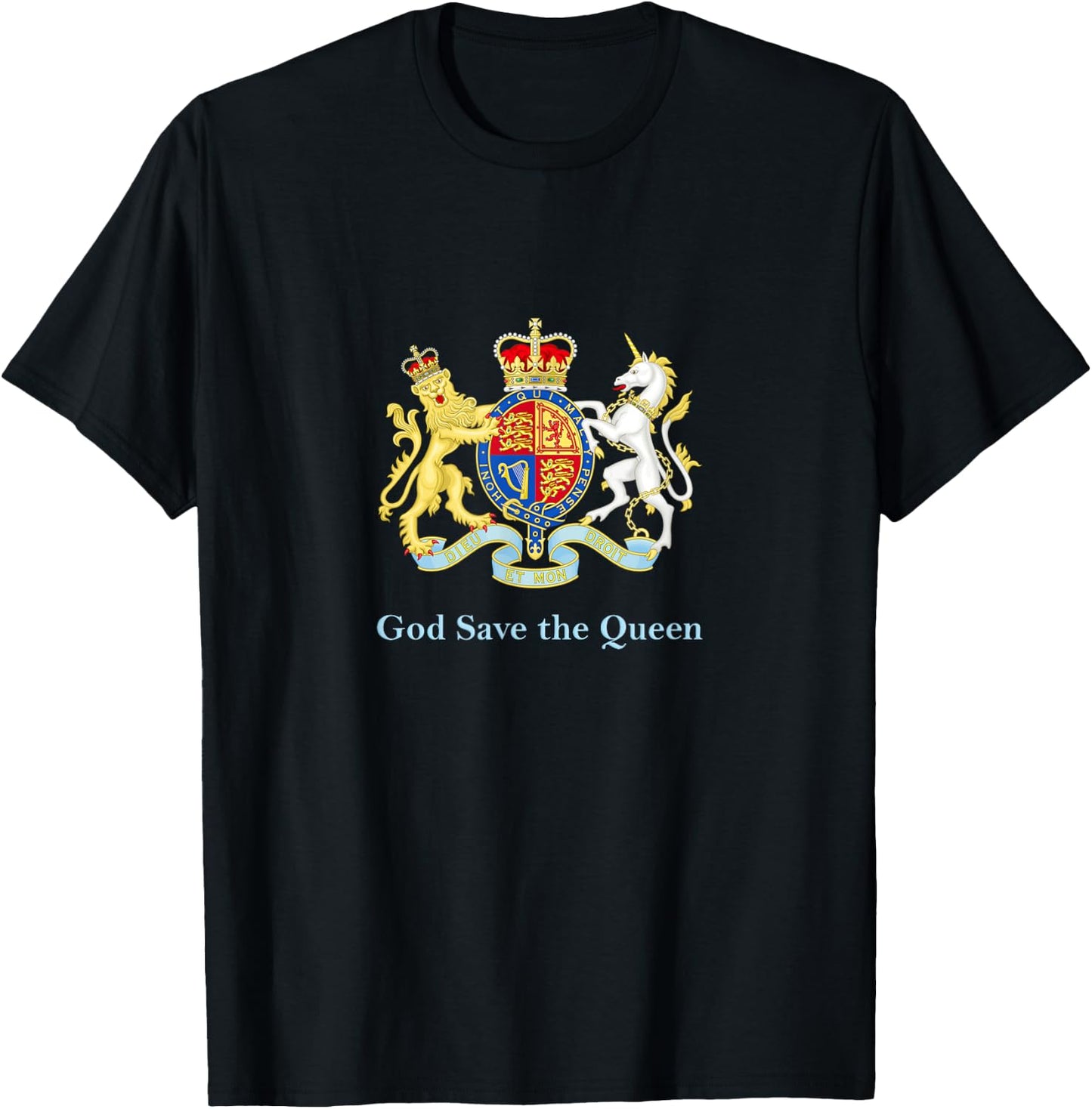 Royal Coat of Arms God Save the Queen T-Shirt - T-Shirt | Black