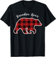 GRANDPA BEAR | Men Red Plaid Christmas Pajama Gift T-Shirt - T-Shirt | Black