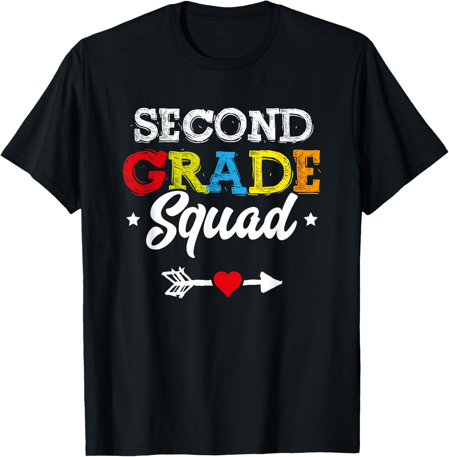 Second Grade Squad Shirt Teacher Student Kids Back To School T-Shirt - T-Shirt | Black