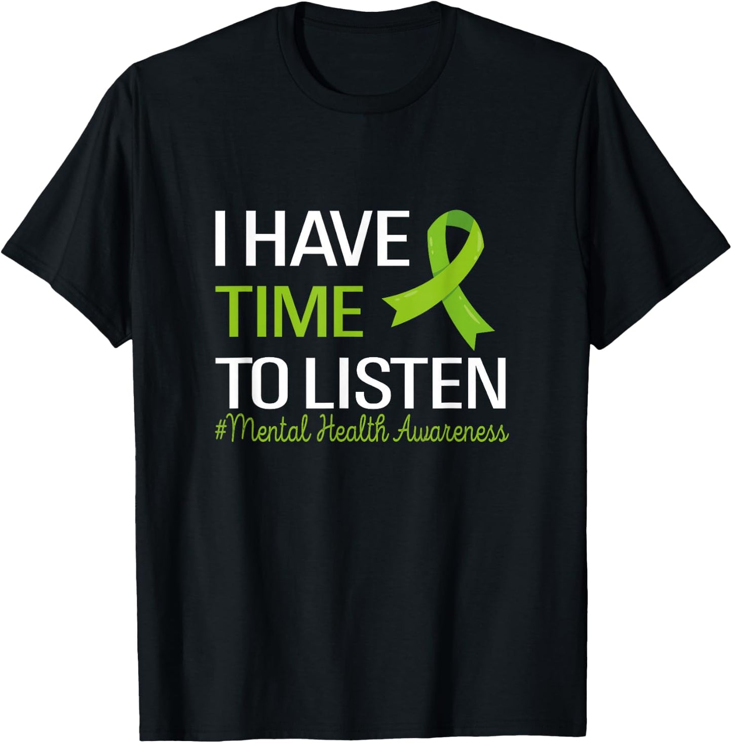 I Have Time To Listen Groovy Mental Health Awareness Month T-Shirt - T-Shirt | Black