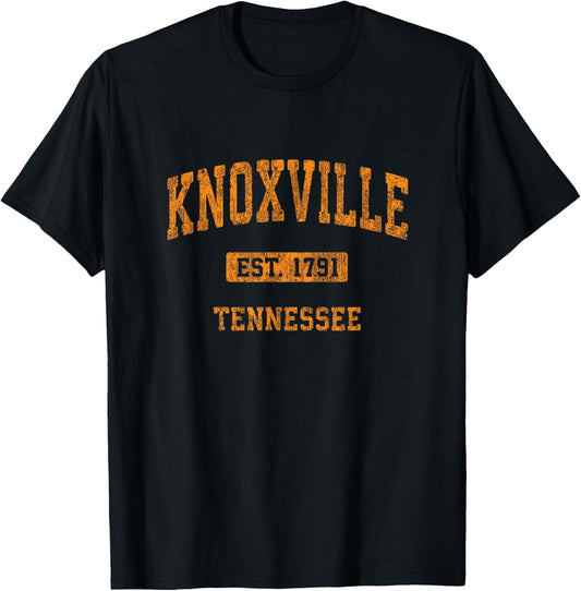 Knoxville Tennessee TN Vintage Athletic Sports Design T-Shirt - T-Shirt | Black