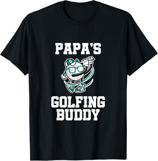 Kids Papa's Golfing Buddy Golf Buddy T-Shirt - T-Shirt | Black