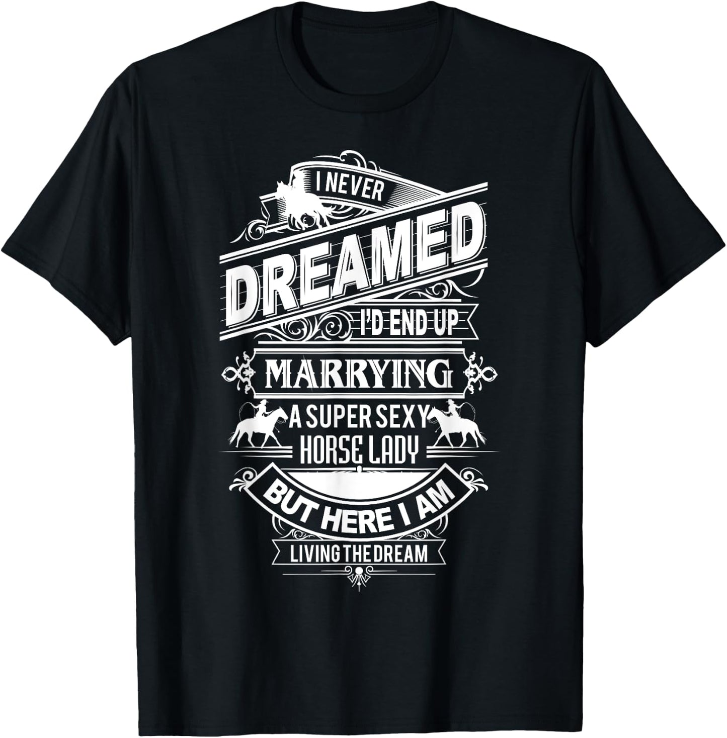 Horse Gift New Husband From Horse Lady T-Shirt - T-Shirt | Black
