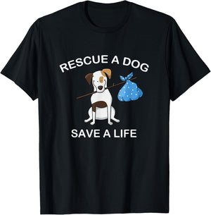 Adopt a Dog T Shirt - Dog Rescue Pet Adoption T-Shirt - T-Shirt | Black