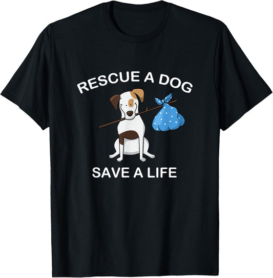 Adopt a Dog T Shirt - Dog Rescue Pet Adoption T-Shirt - T-Shirt | Black