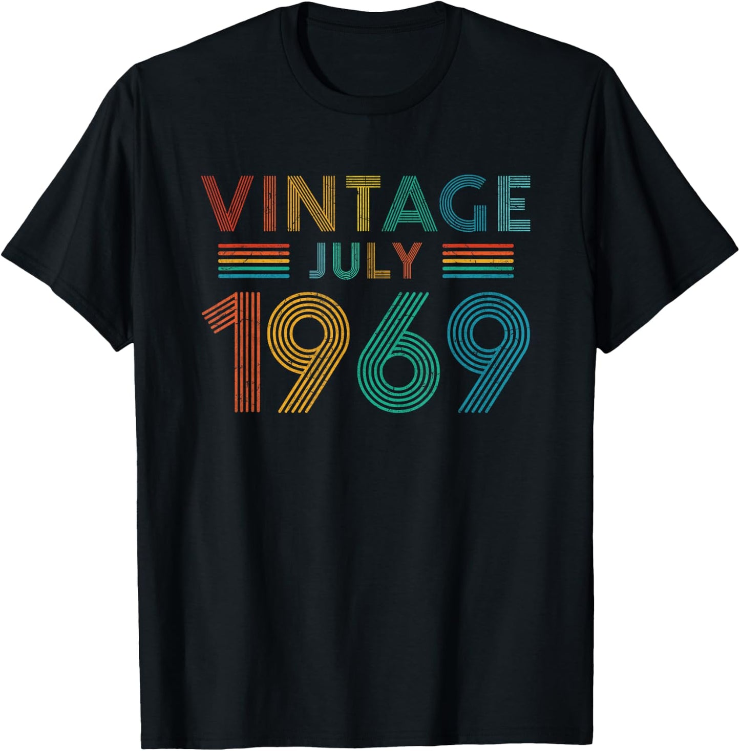 50th Birthday Gift Vintage July 1969 Fifty Years Old T-Shirt - T-Shirt | Black