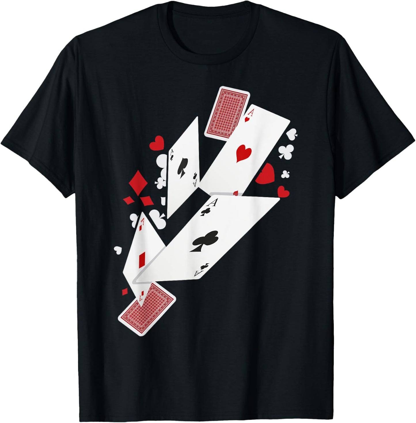 Card Shark Poker Player Four Aces Gambling Gift T-Shirt - T-Shirt | Black