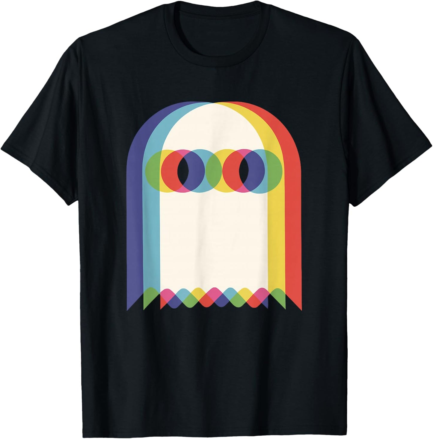 Threadrock Vaporwave Psychedelic Ghost Retro Halloween Techno EDM - Black, Small T-Shirt - T-Shirt | Black