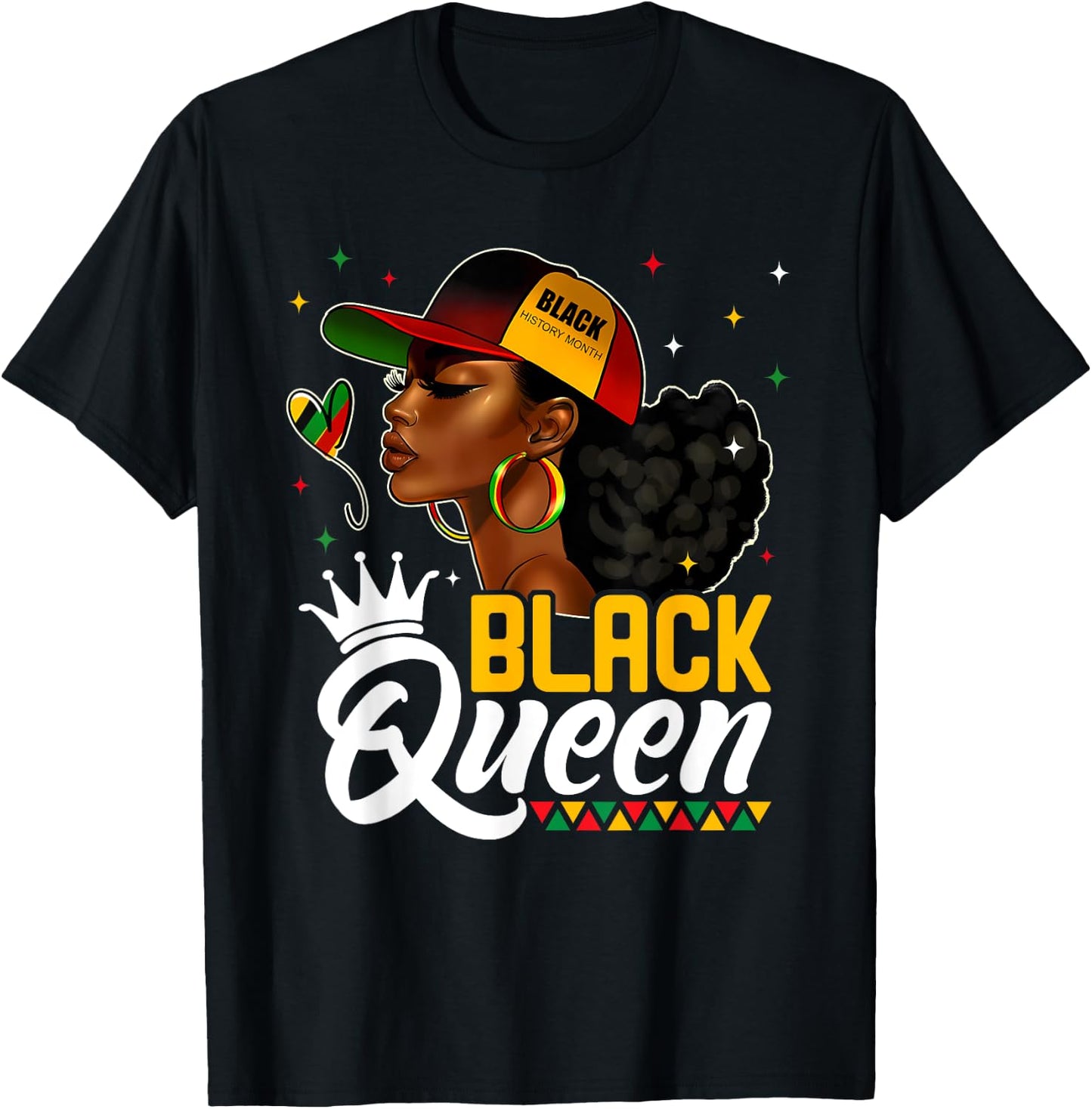 Black History Month Black Queen In Hat Melanin Girl Women T-Shirt - T-Shirt | Black