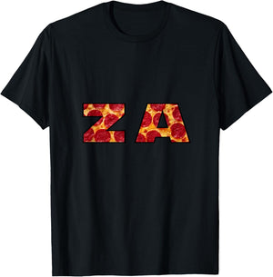 ZA Pizza t shirt - funny pepperoni cheese T-Shirt - T-Shirt | Black
