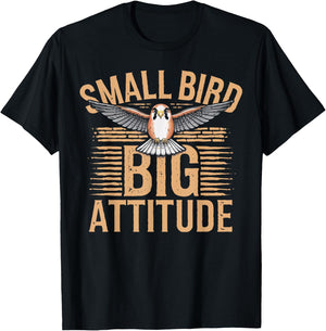 Kestrel Bird Big Attitude American Kestrel T-Shirt - T-Shirt | Black