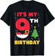 It's My 9th Birthday Christmas 9 Years Old Santa Boys Girls T-Shirt - T-Shirt | Black
