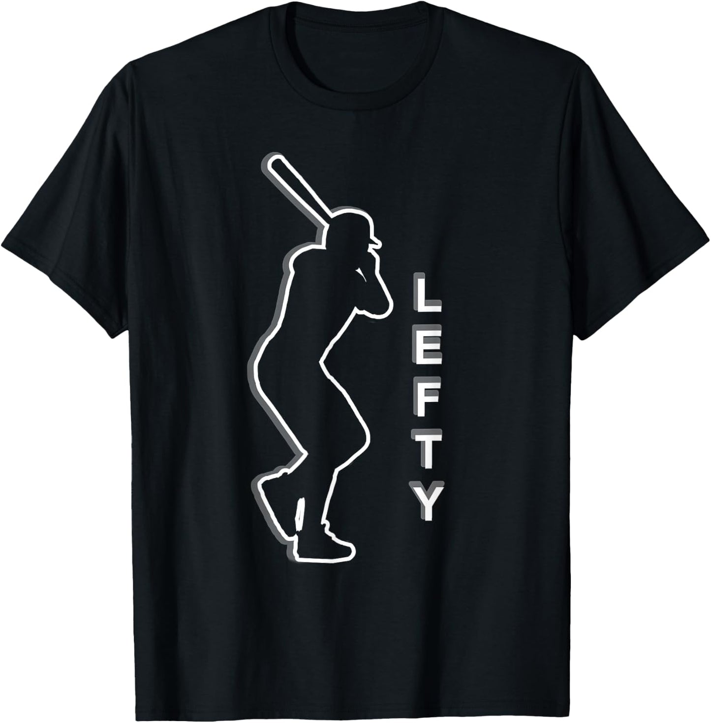 Baseball Softball Lefty Pride Left handed Sports Shirt T-Shirt - T-Shirt | Black
