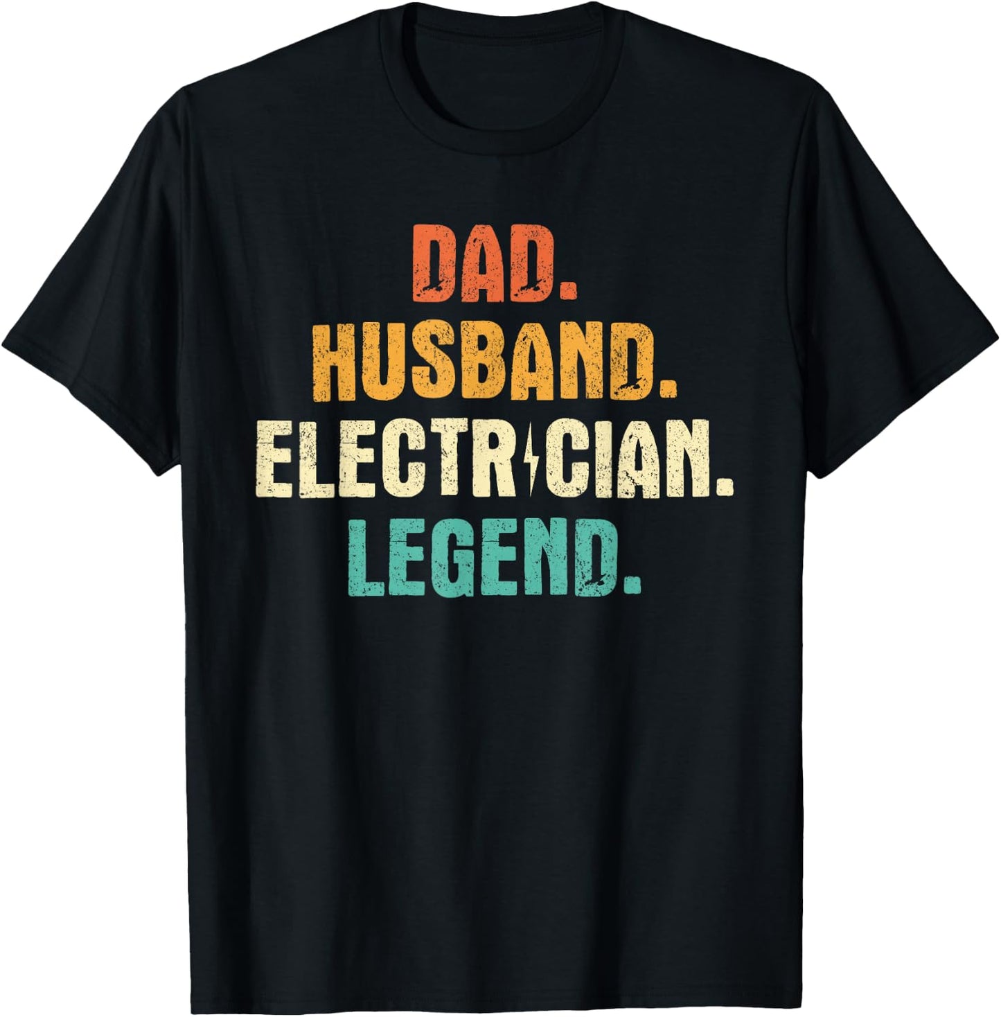 Electrician Dad Husband Legend Retro Father's Day Men T-Shirt - T-Shirt | Black