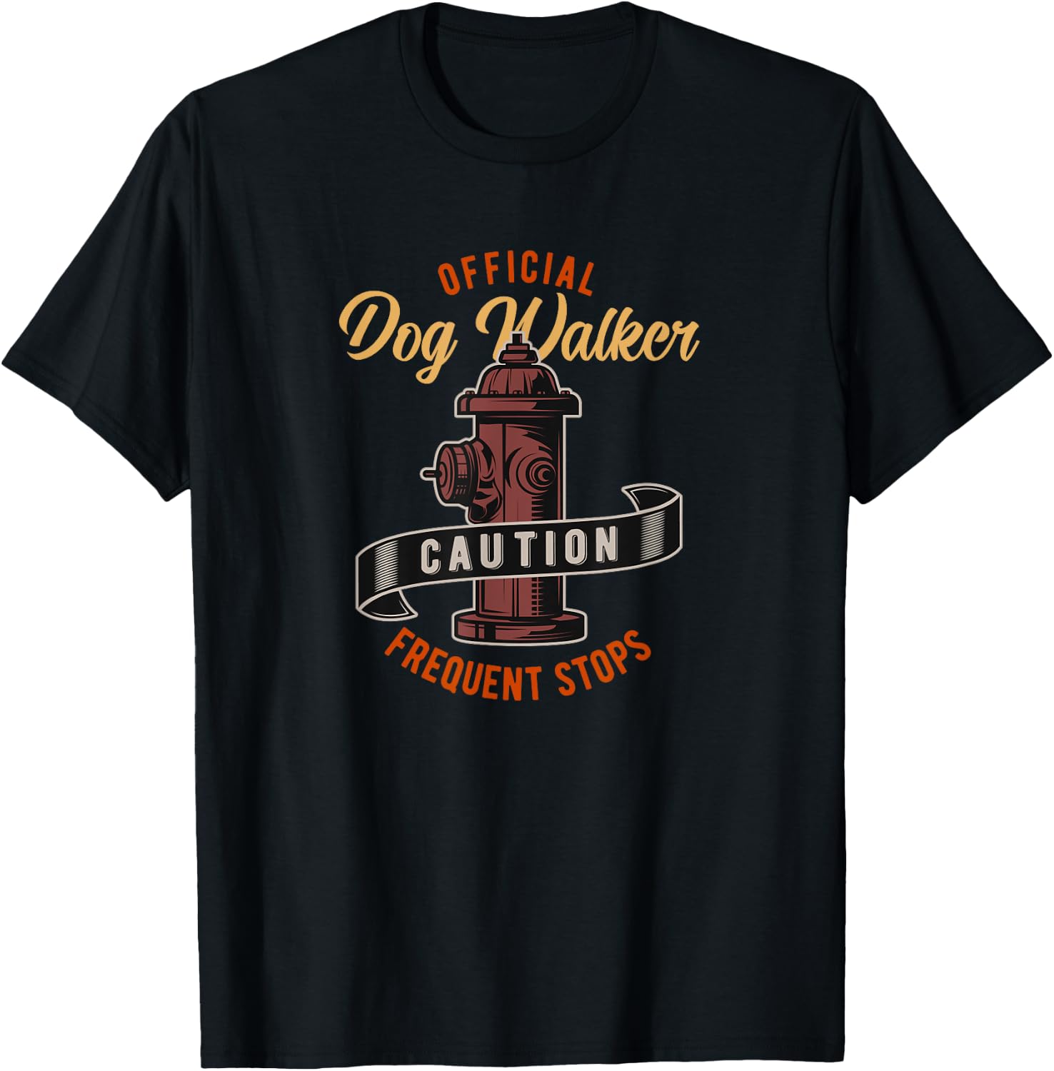 Funny Official Dog Walker Graphic, Walking the Dogs Men Women Girls Kids T-Shirt - T-Shirt | Black