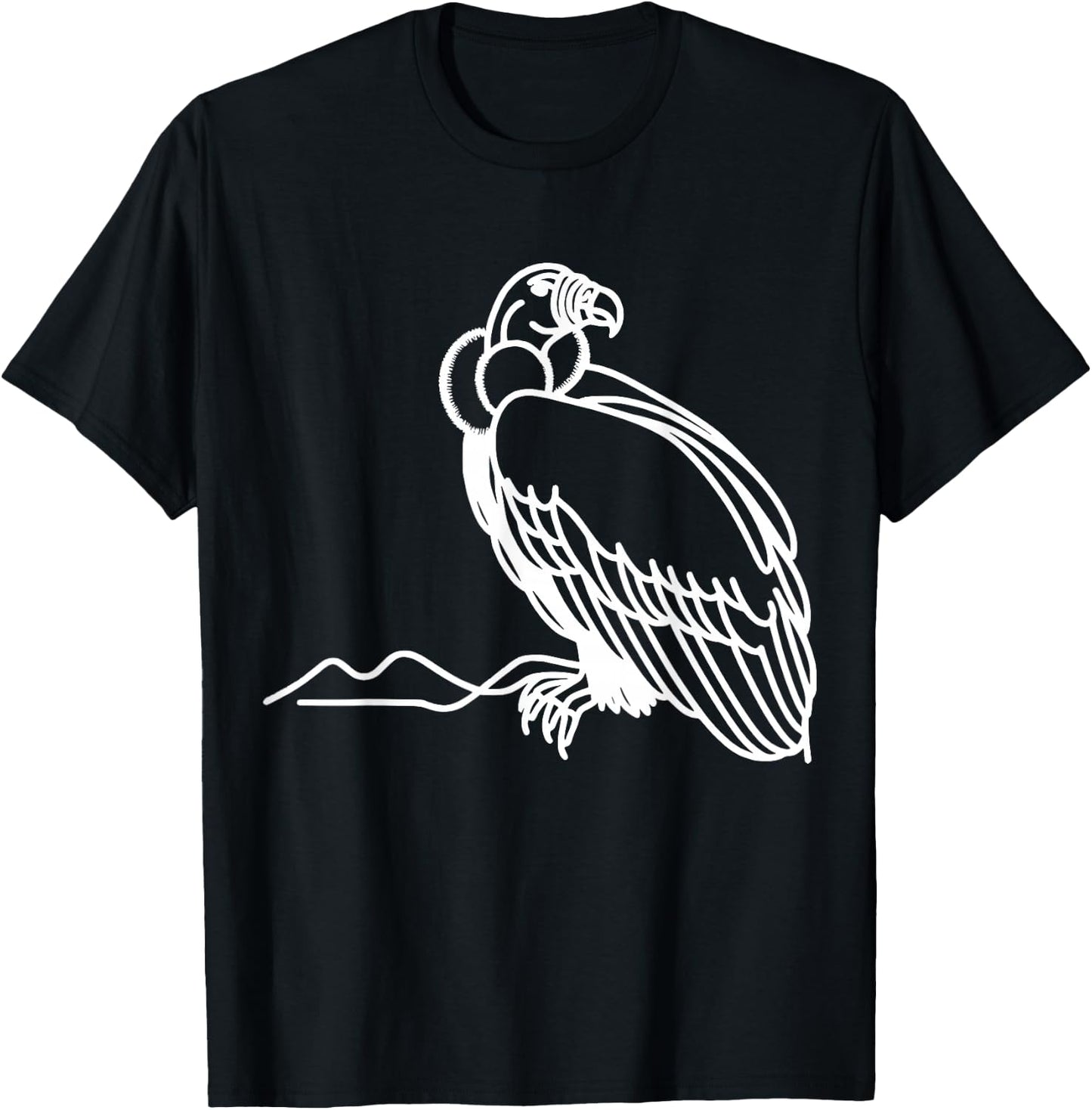 Andean Condor Line Art Birdwatcher T-Shirt - T-Shirt | Black