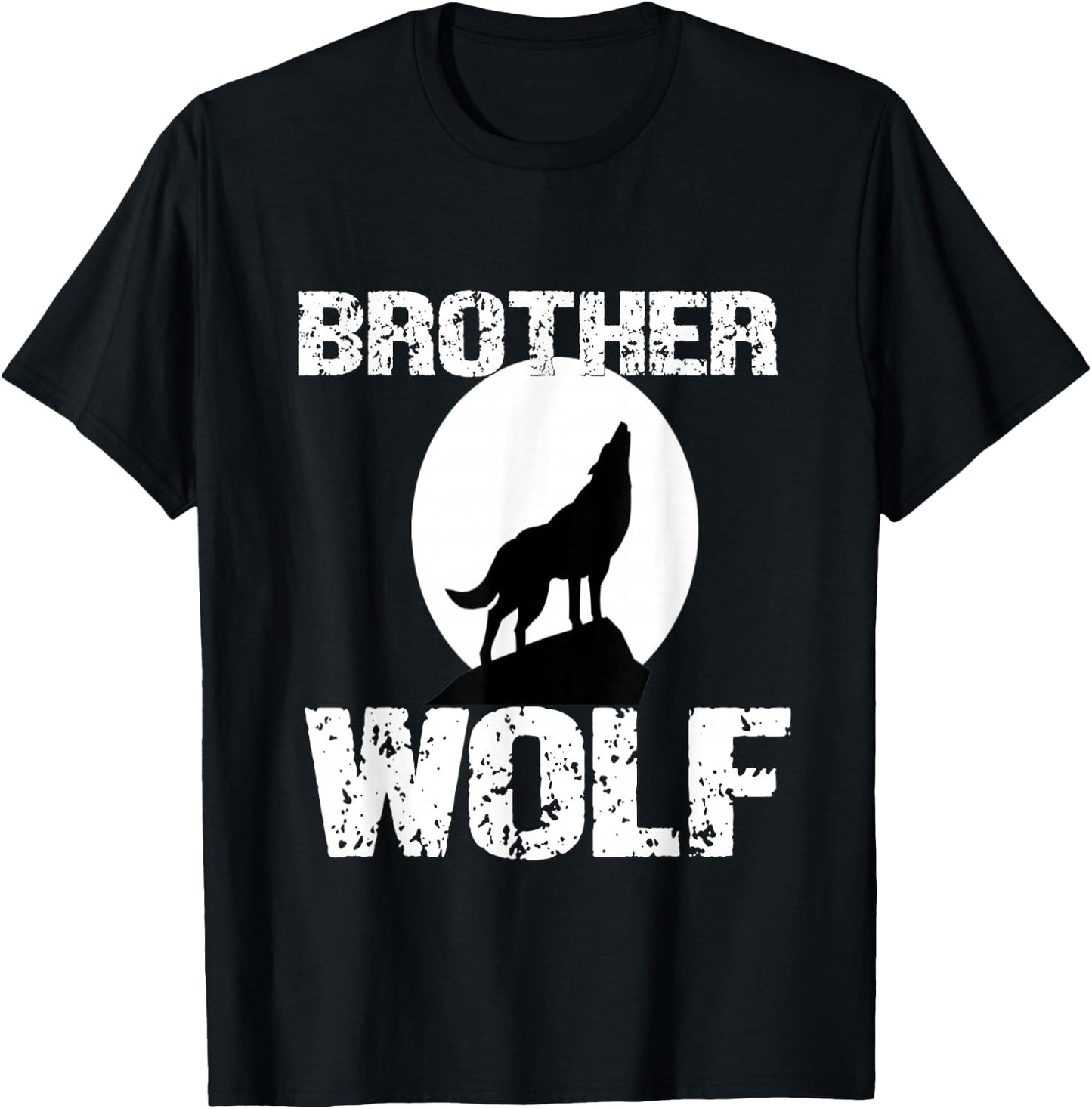 Boys Wolf Shirt Matching Family Tribe Wolves Son Brother T-Shirt - T-Shirt | Black